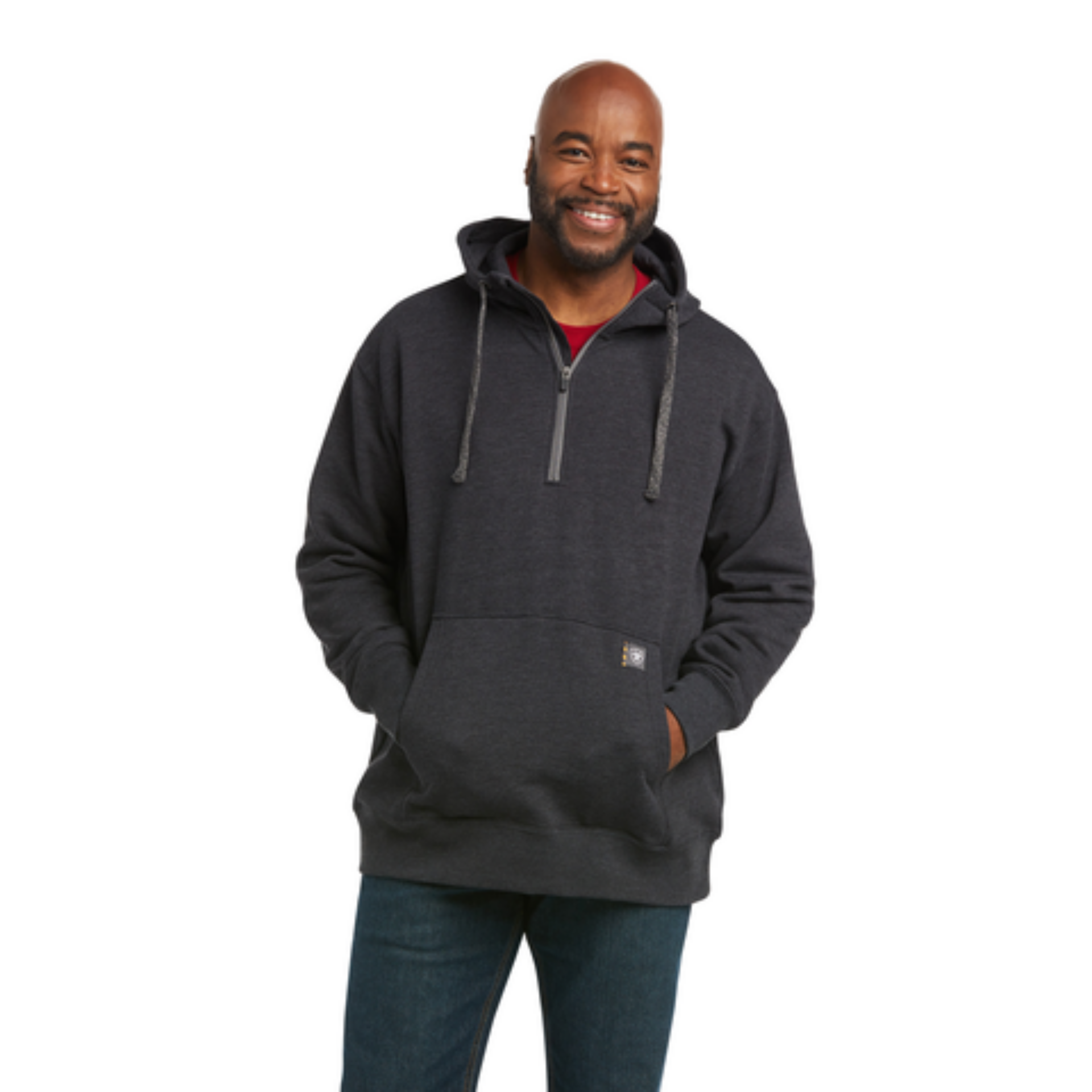 Picture of Ariat 10037726 REBAR WORKMAN 1/4 ZIP HOOD