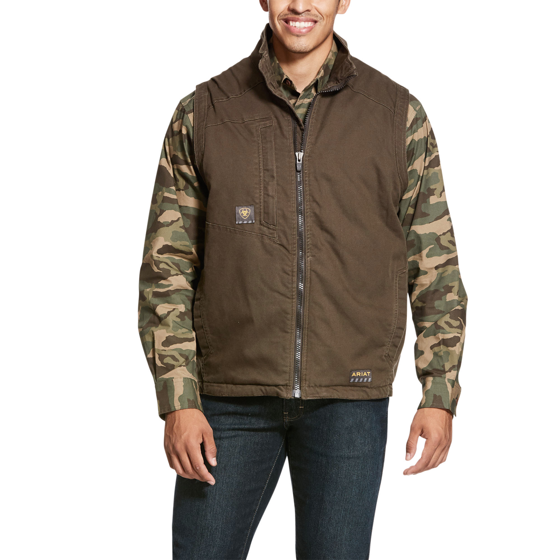 Picture of Ariat 10027866 REBAR WASHED DURACANVAS INS VEST