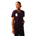 Picture of Ariat 10039713 CLARA 6 POCKET DURASTR SS SCRUB TOP