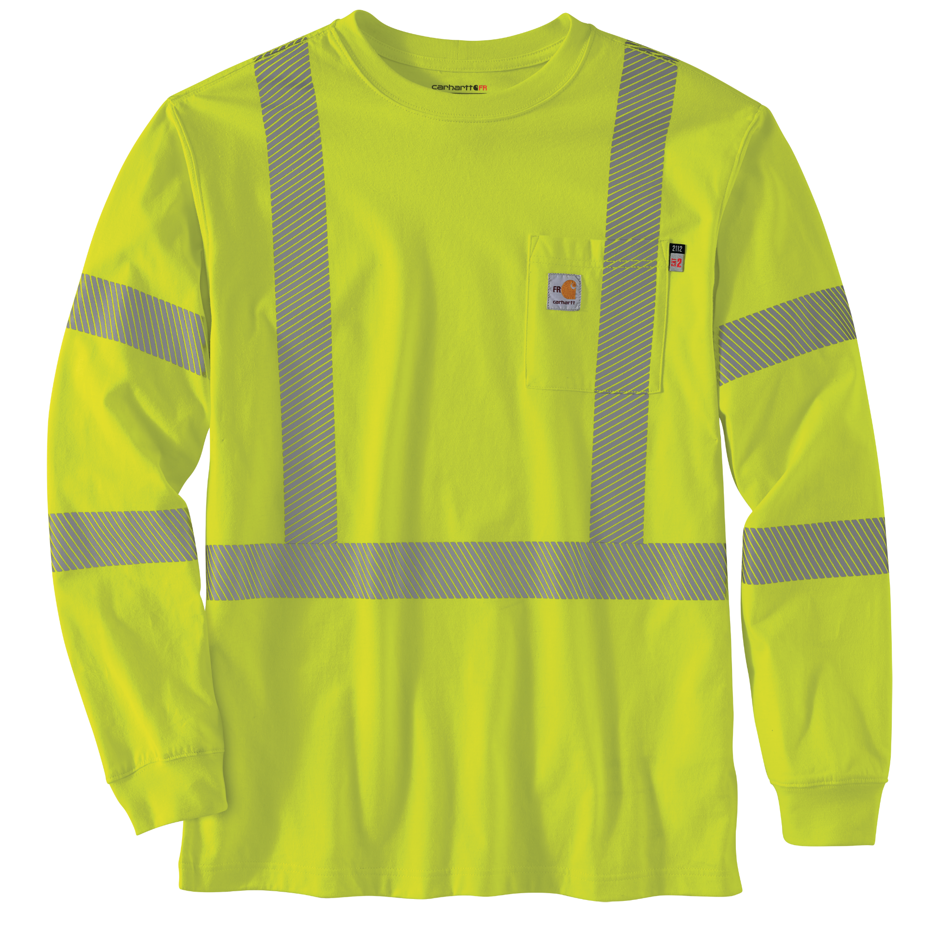 Picture of Carhartt 105784 Flame Resistant High-Visibility Force Loose Fit Midweight Long-Sleeve Class 3 Pocket T-Shirt