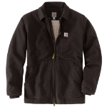 Picture of Carhartt 104293 Mens Loose Fit Washed Duck Sherpa-Lined Coat