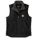 Picture of Carhartt 104277 Mens Loose Fit Washed Duck Sherpa-Lined Mock-Neck Vest