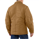 Picture of Carhartt 101618 Mens Flame Resistant Loose Fit Firm Duck Insulated Traditional Coat