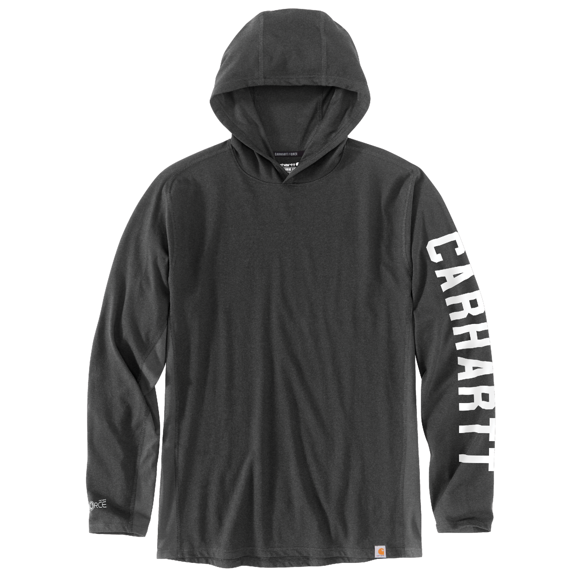 Picture of Carhartt 106654 Mens Force Relaxed Fit Midweight Long-Sleeve Logo Graphic Hooded T-Shirt