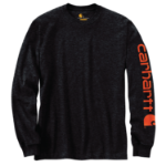 Picture of Carhartt K231 Mens Loose Fit Heavyweight Long-Sleeve Logo Sleeve Graphic T-Shirt