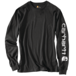 Picture of Carhartt K231 Mens Loose Fit Heavyweight Long-Sleeve Logo Sleeve Graphic T-Shirt