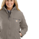 Picture of Carhartt 104292 Womens Loose Fit Washed Duck Sherpa Lined Jacket
