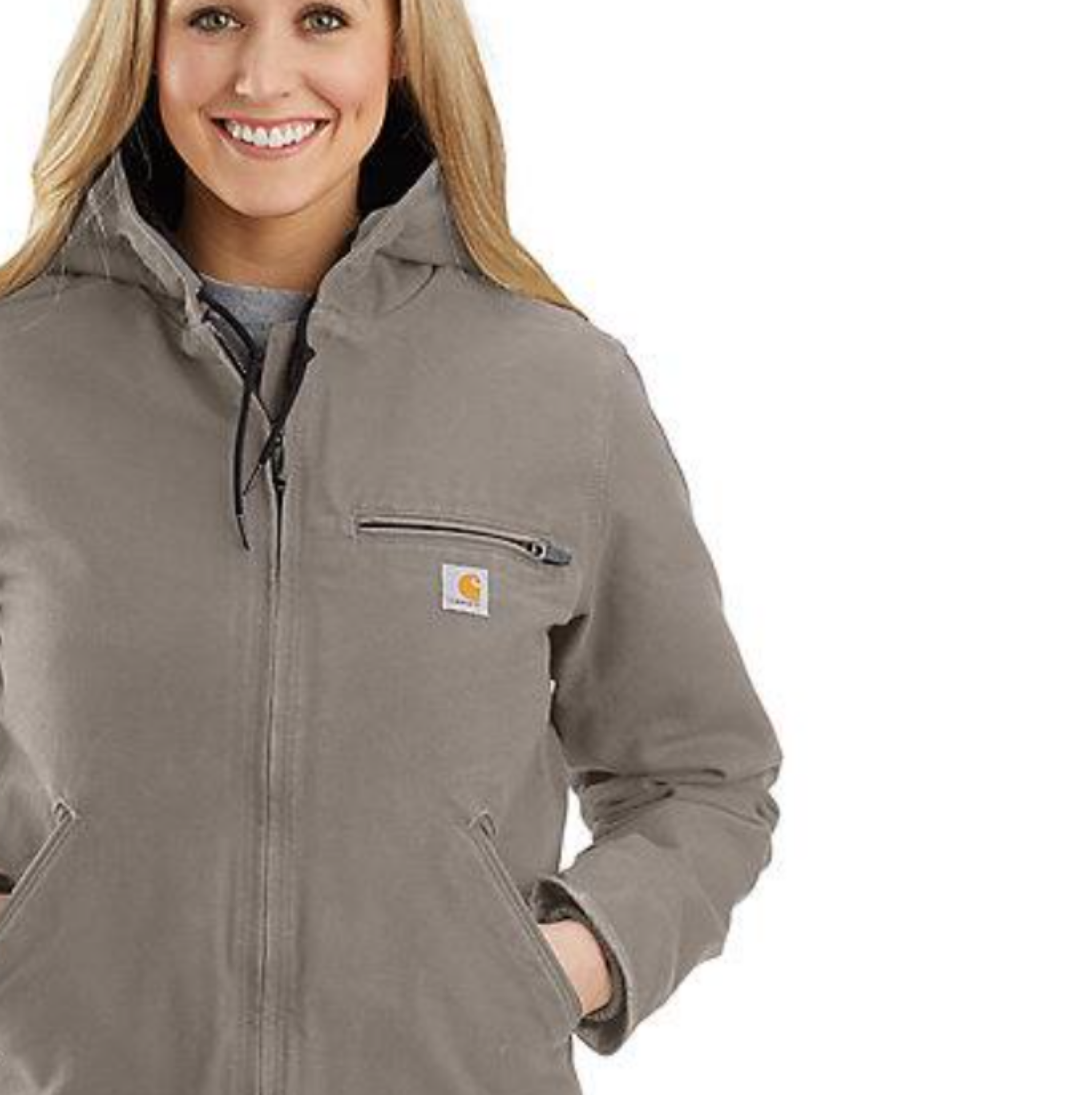 Picture of Carhartt 104292 Womens Loose Fit Washed Duck Sherpa Lined Jacket