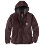 Picture of Carhartt 104292 Womens Loose Fit Washed Duck Sherpa Lined Jacket