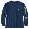 Picture of Carhartt 104130 Mens Flame Resistant Force Loose Fit Lightweight Long-Sleeve Logo Graphic T-Shirt