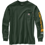 Picture of Carhartt 104130 Mens Flame Resistant Force Loose Fit Lightweight Long-Sleeve Logo Graphic T-Shirt