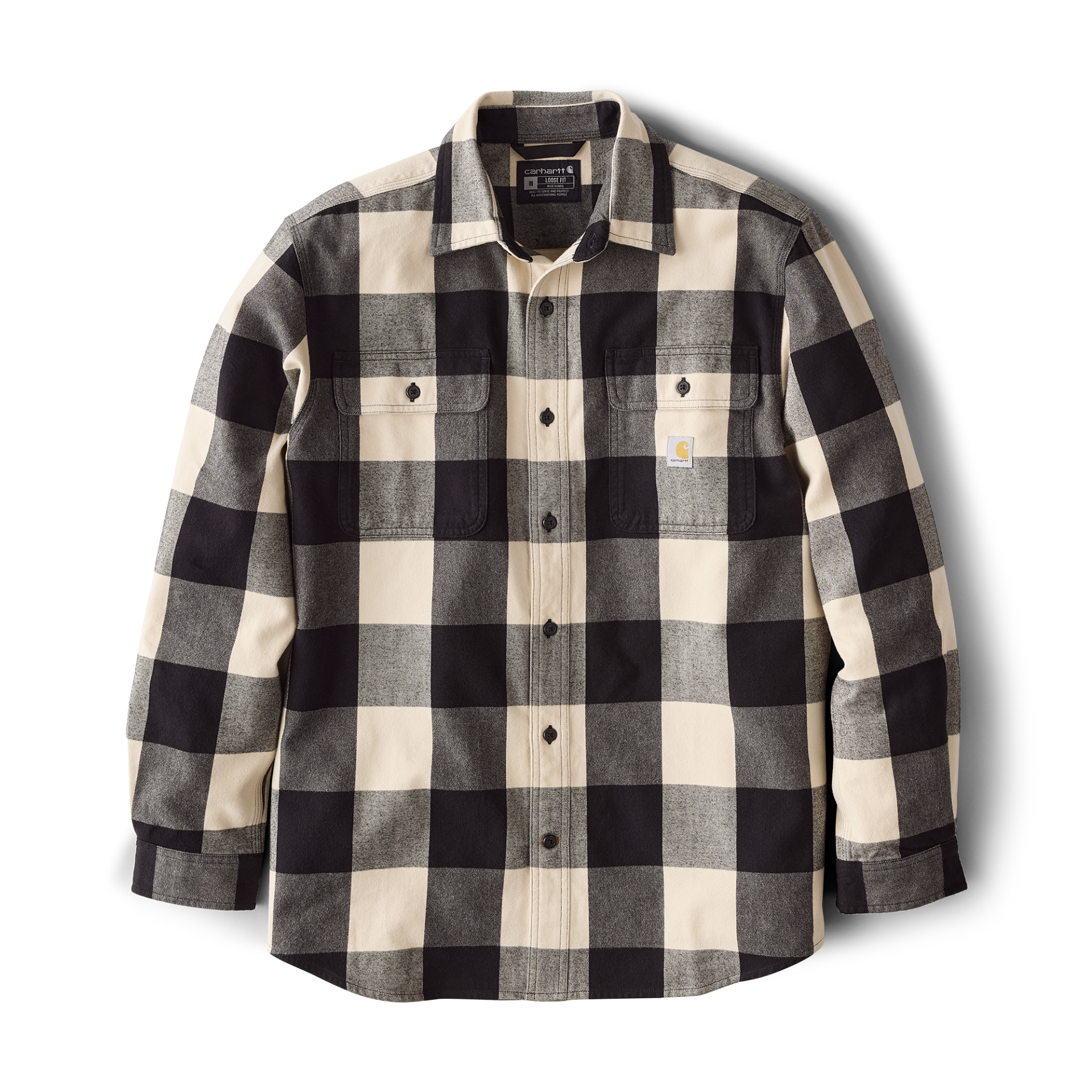 Picture of Carhartt 107013 Mens Loose Fit Heavyweight Flannel Long-Sleeve Plaid Shirt