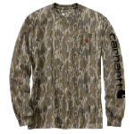 Picture of Carhartt 105483 Mens Loose Fit Heavyweight Long-Sleeve Pocket Camo Logo Graphic T-Shirt
