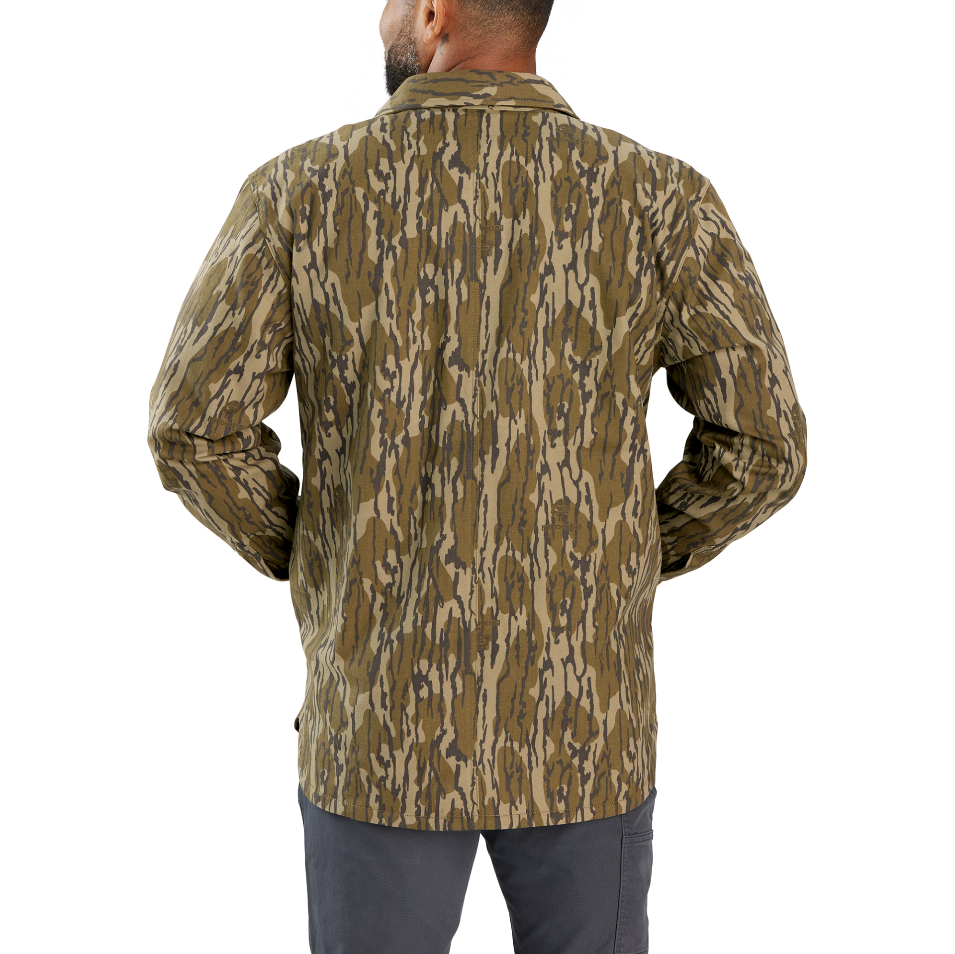 Picture of Carhartt 106794 Mens Rugged Flex™ Relaxed Fit Canvas Fleece-Lined Camo Shirt Jac