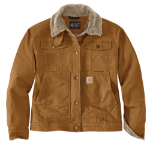 Picture of Carhartt 106463 Womens Rugged Flex® Loose Fit Canvas Sherpa-Lined Jacket