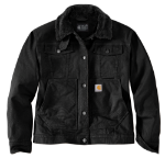 Picture of Carhartt 106463 Womens Rugged Flex® Loose Fit Canvas Sherpa-Lined Jacket