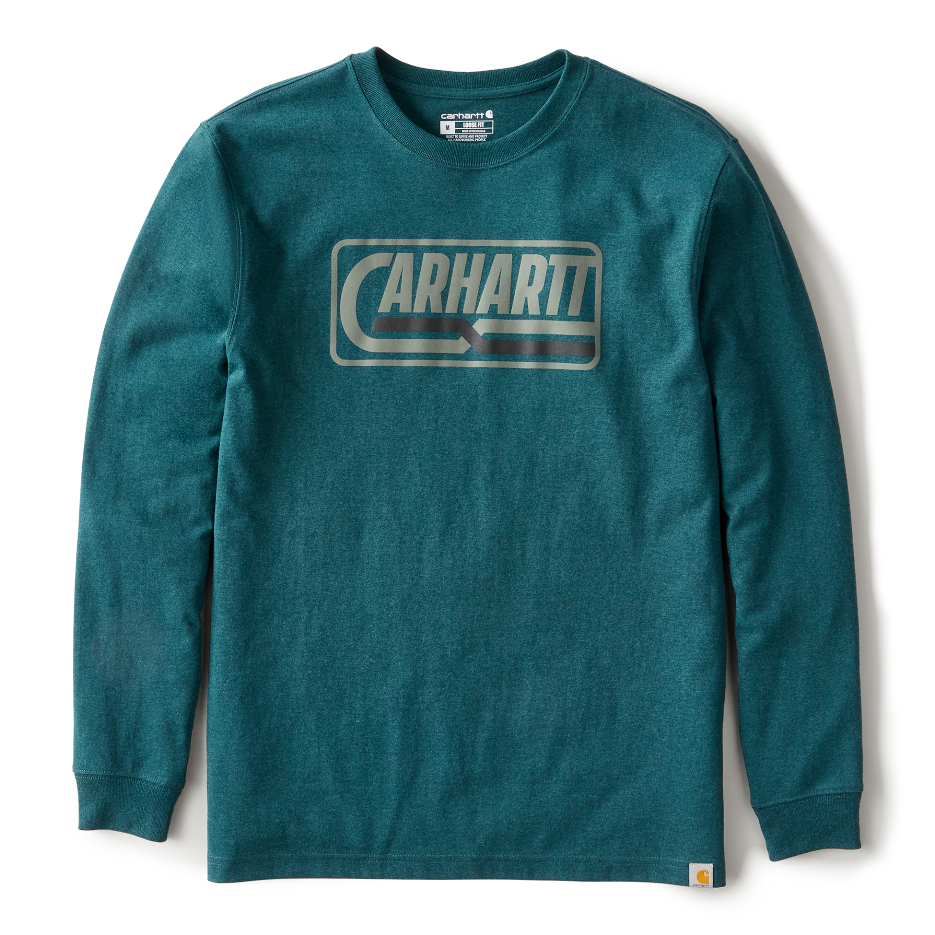 Picture of Carhartt 107039 Mens Loose Fit Heavyweight Long-Sleeve Logo Graphic T-Shirt