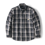 Picture of Carhartt 107012 Mens Loose Fit Midweight Chambray Long-Sleeve Plaid Shirt
