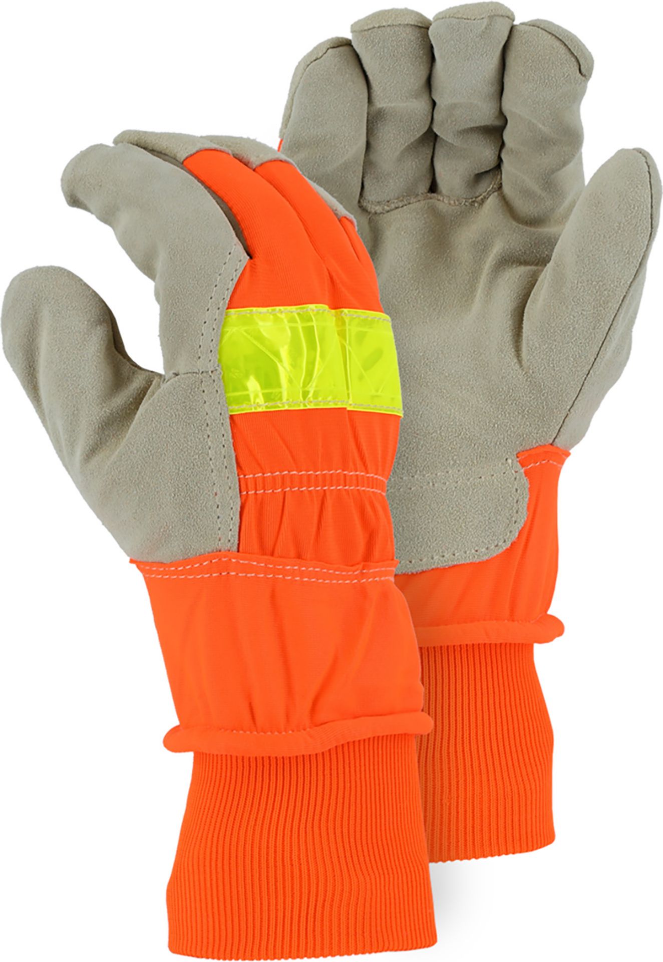 Picture of Majestic 1960 Winter Lined Split Pigskin Leather Palm Glove w Hi-Viz