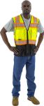 Picture of Majestic 75-3239 Hi-Viz Mesh Vest w DOT Chainsaw Striping, ANSI 2