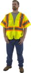 Picture of Majestic 75-3305 Hi-Viz Mesh Breakaway Vest w DOT Striping, ANSI 3
