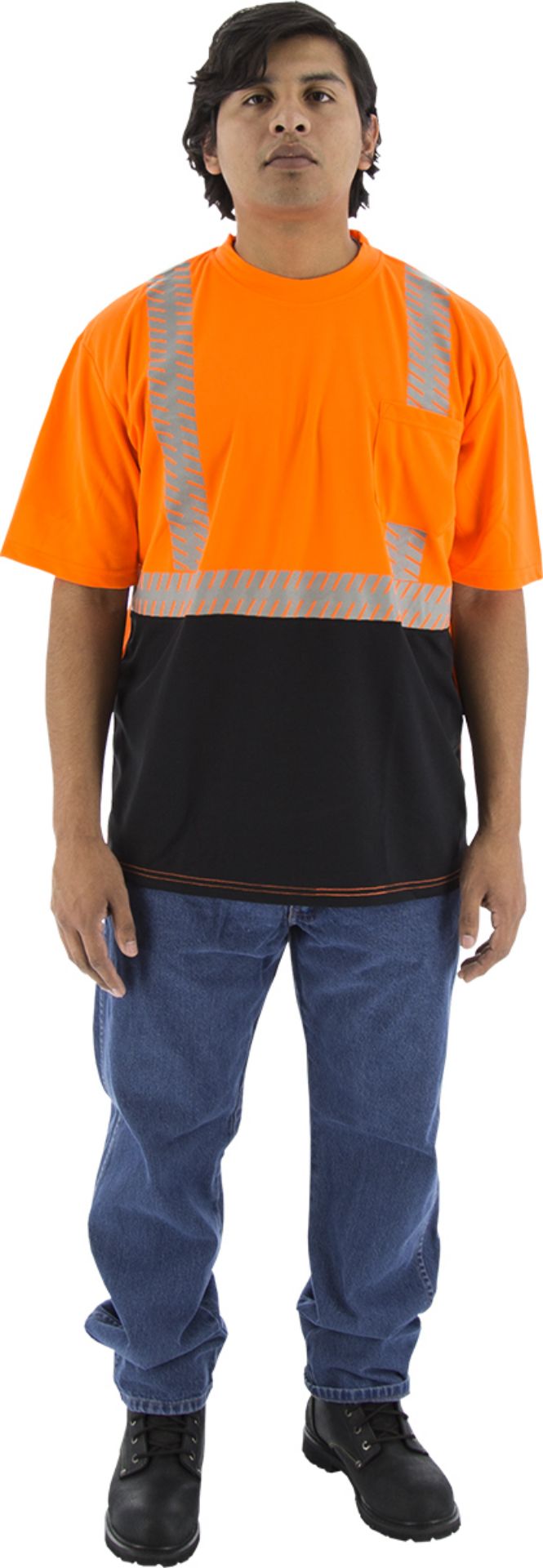 Picture of Majestic 75-5216 Hi-Viz Shirt with Reflective Chainsaw Striping, ANSI 2