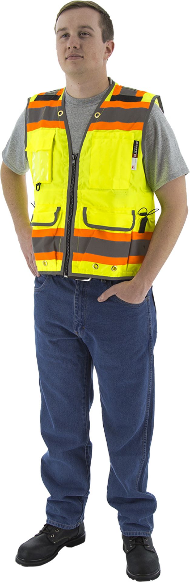 Picture of Majestic 75-3235 Hi-Viz Heavy Duty Vest w DOT Striping, ANSI 2