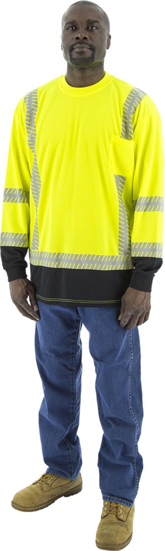 Picture of Majestic 75-5357 High Visibility Shirt with Reflective Chainsaw Striping, ANSI 3, R