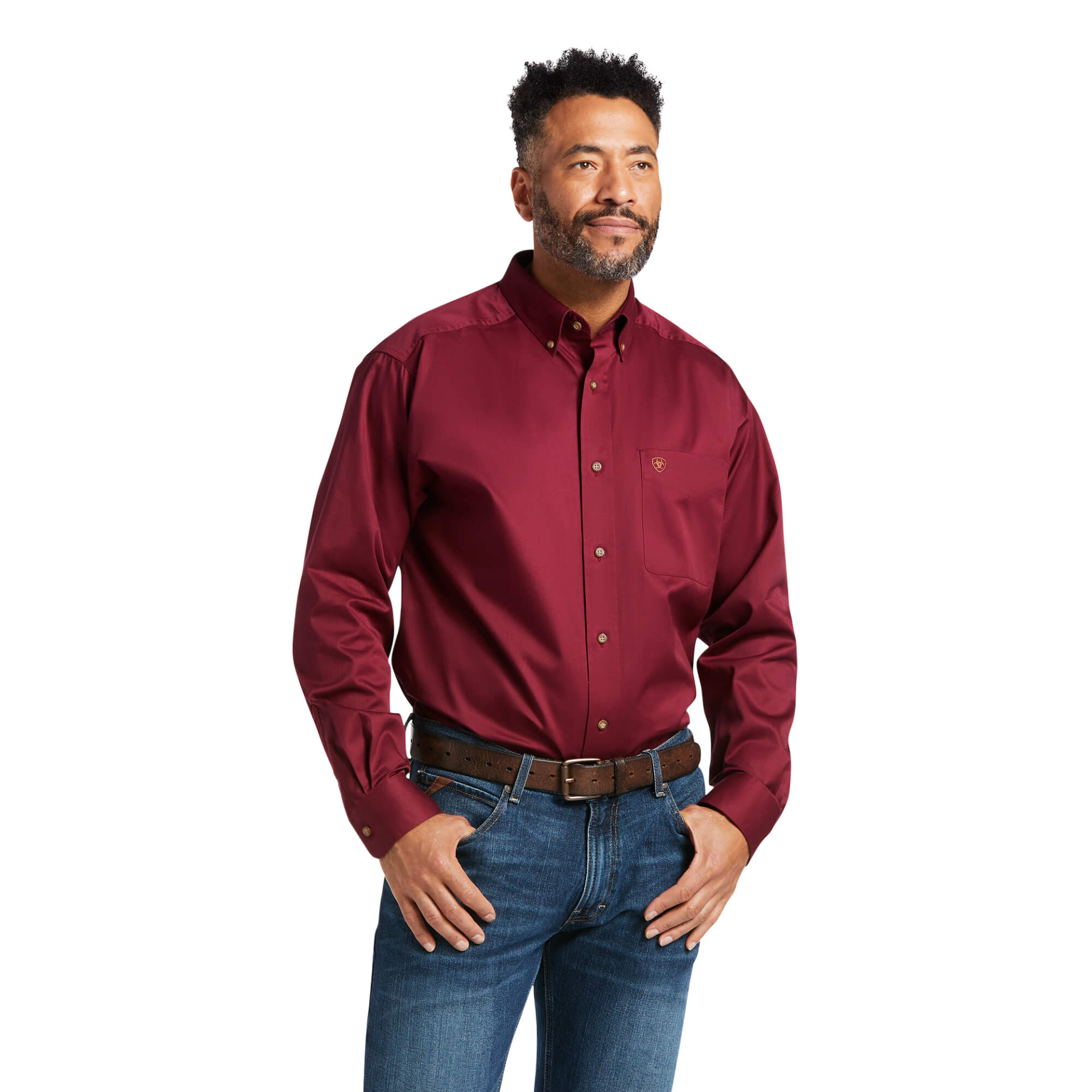 Picture of Ariat 10012635 SOLID TWILL CLSSC LS SHRT