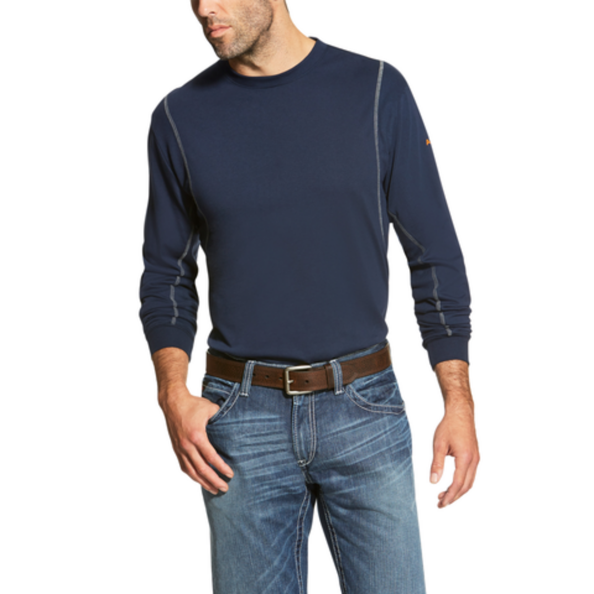 Picture of Ariat 10019007 FR AC CREW LS T-SHRT