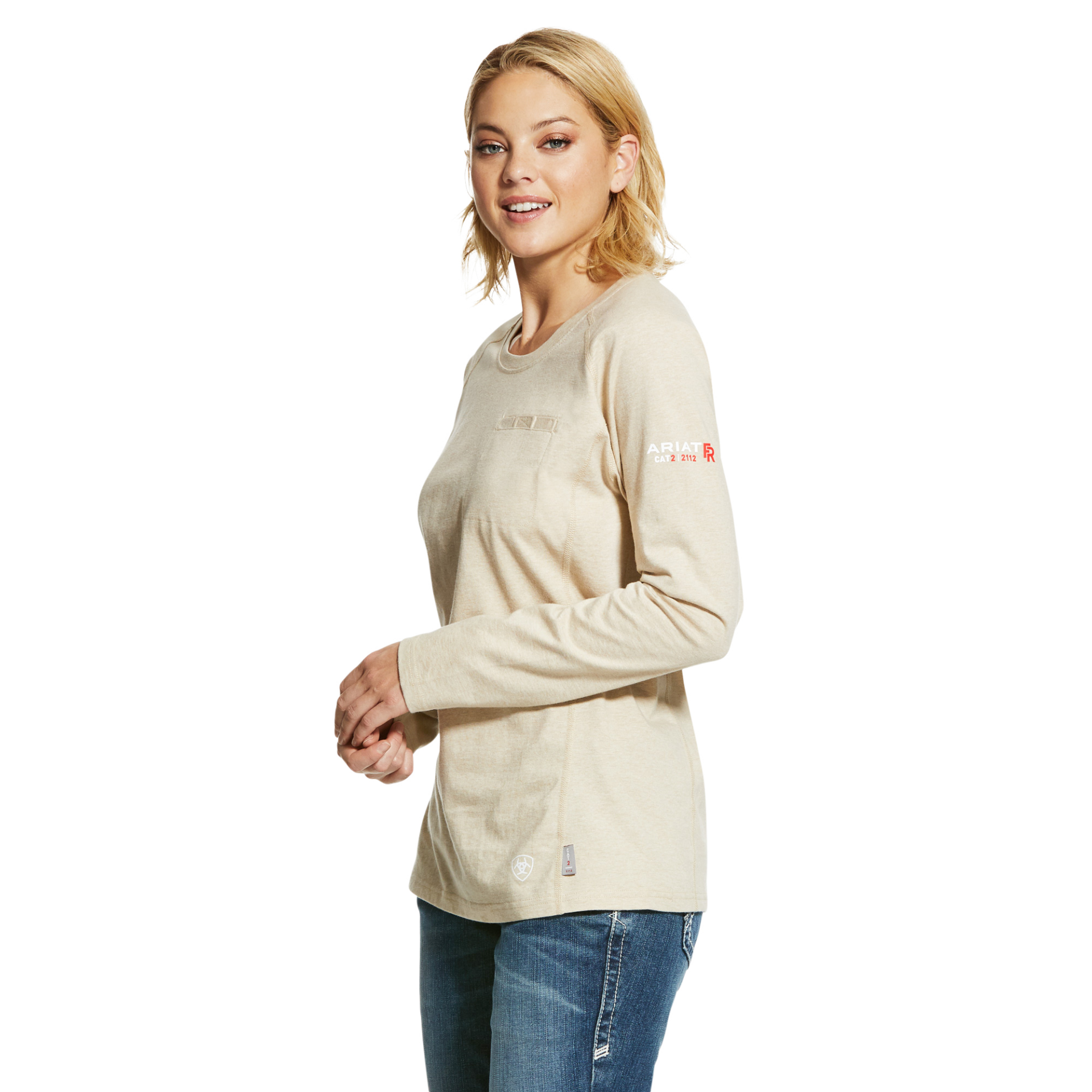 Picture of Ariat 10031020 FR AIR CREW LS T-SHRT