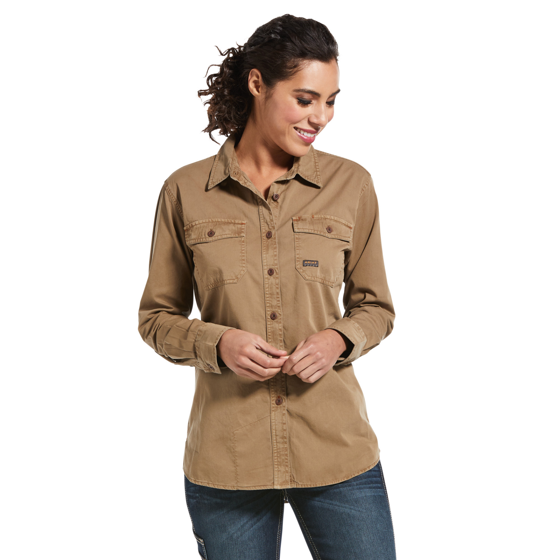 Picture of Ariat 10032882 REBAR WASHED TWILL    LS WRK SHRT