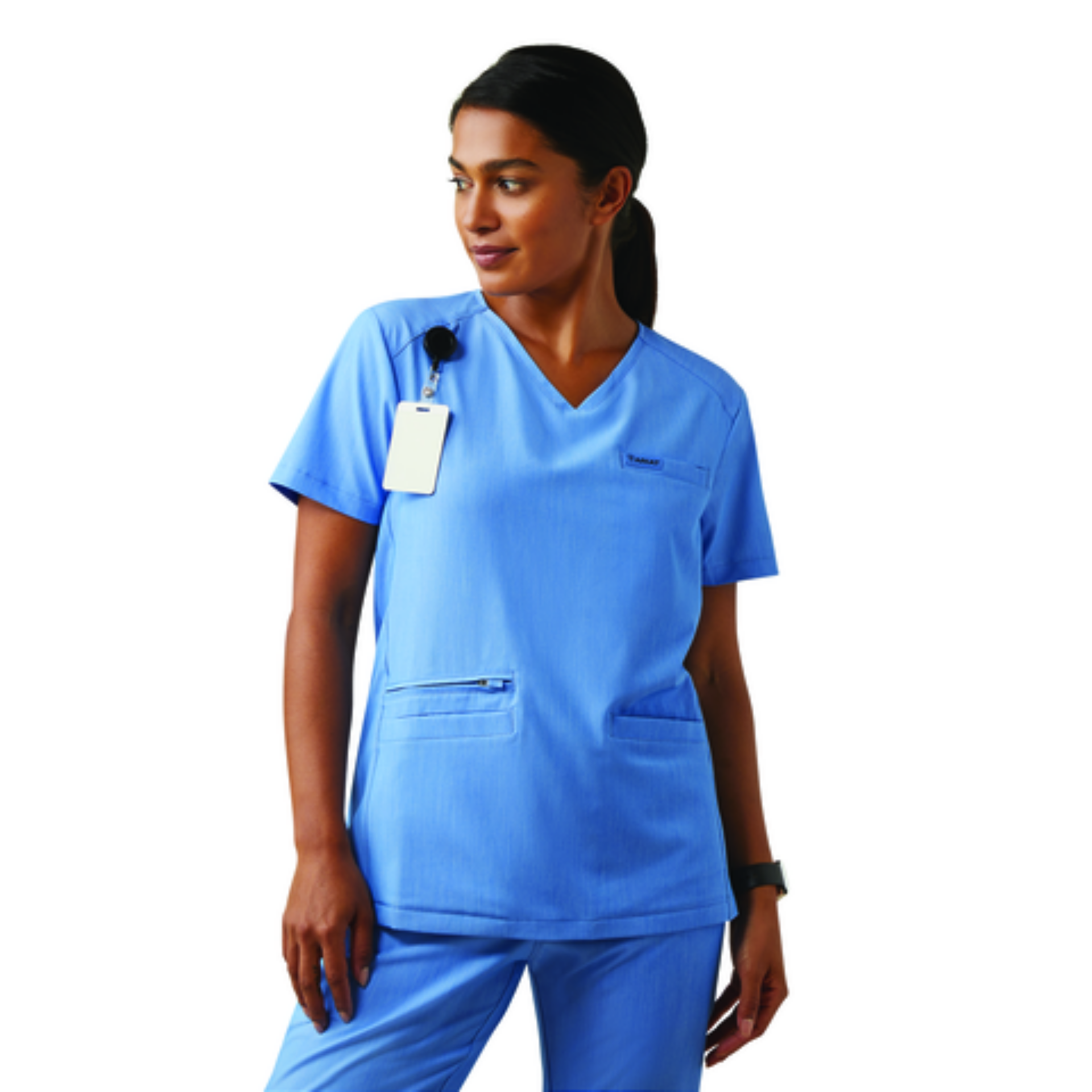Picture of Ariat 10039714 CLARA 6 POCKET STR SS SCRUB TOP