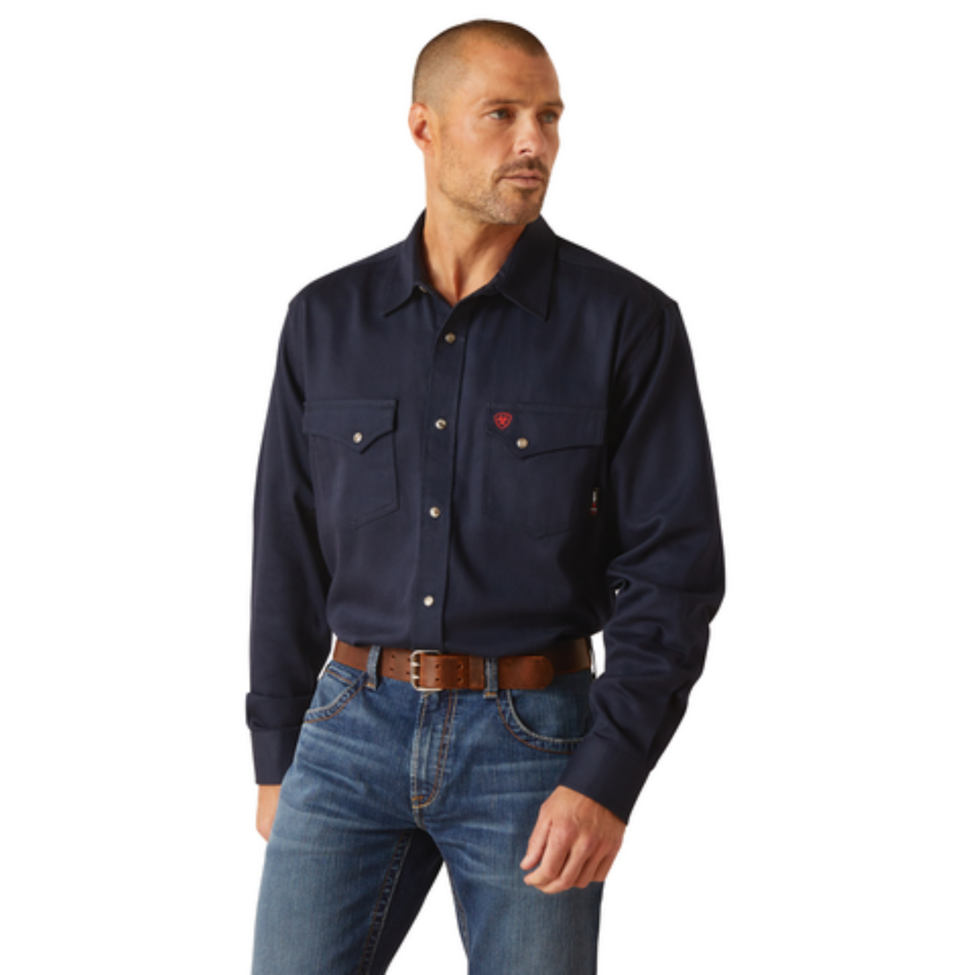 Picture of Ariat 10048489 FR SOLID SNAP LS WRK SHRT