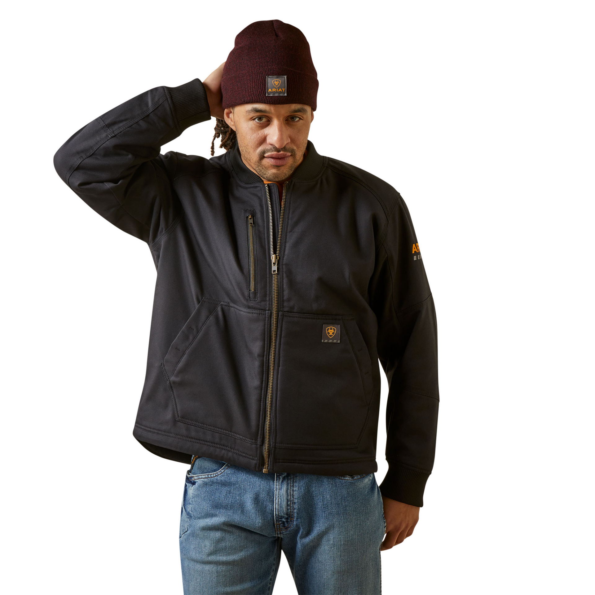 Picture of Ariat 10046515 REBAR STRETCH CANVAS BOMBER JKT