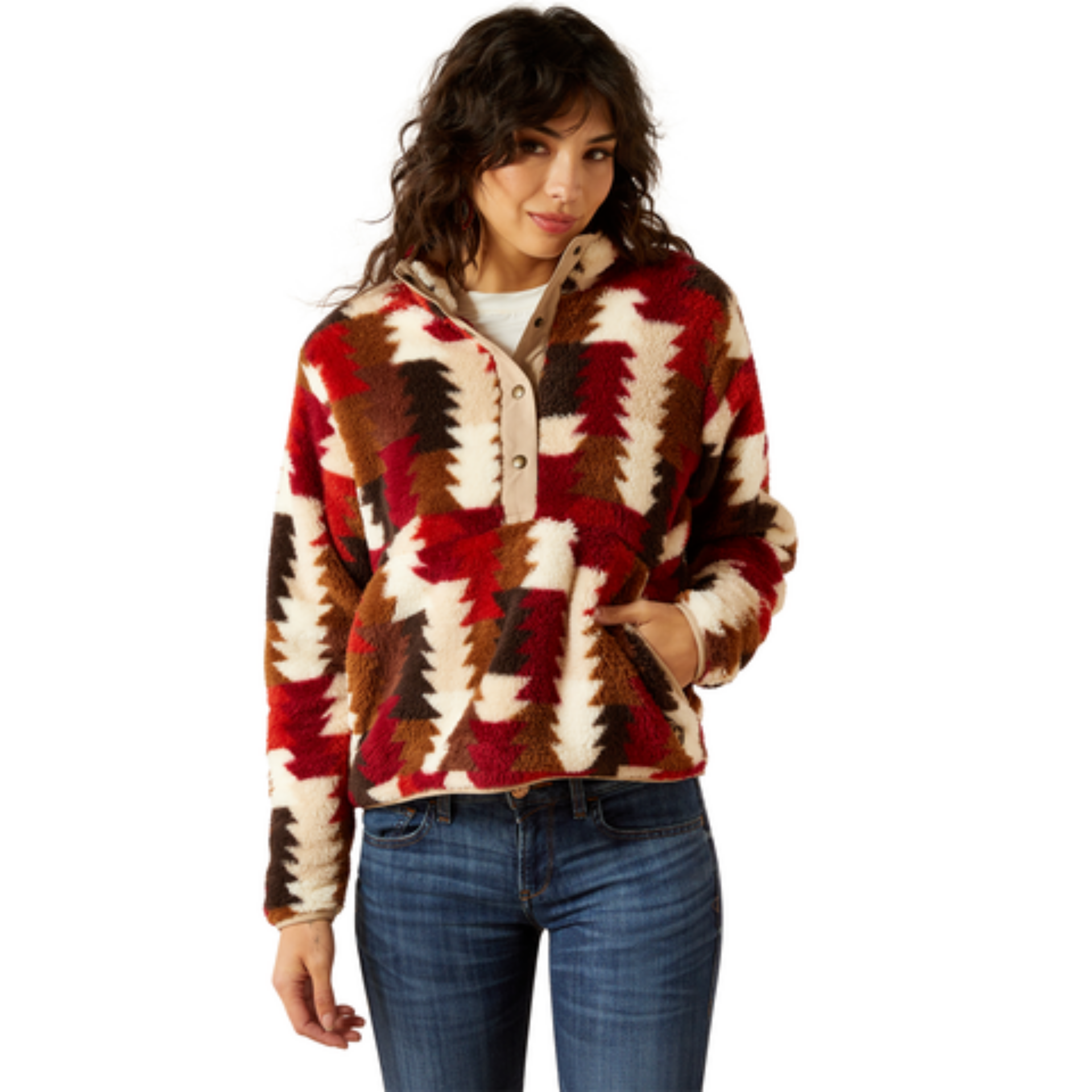 Picture of Ariat 10062614 Berber Snap Front Sweatshirt