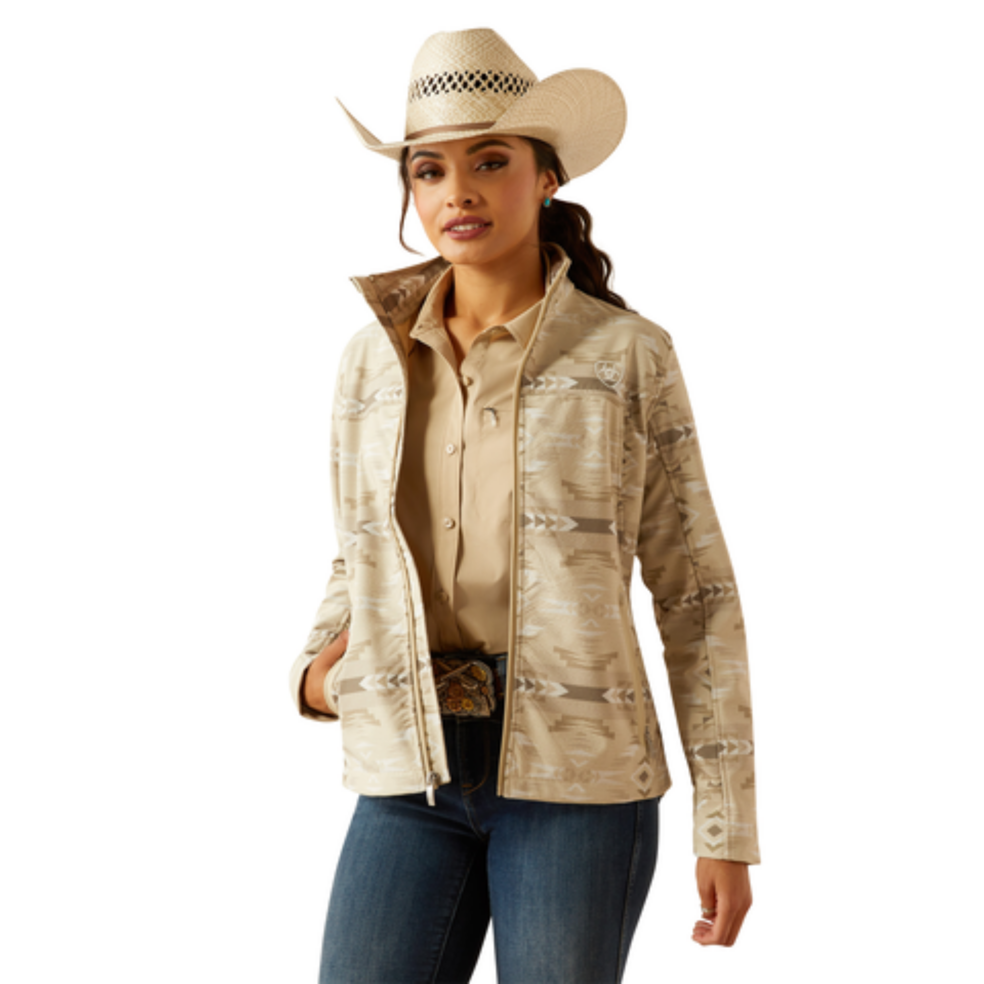 Picture of Ariat 10054911 New Team Softshell Print Jacket