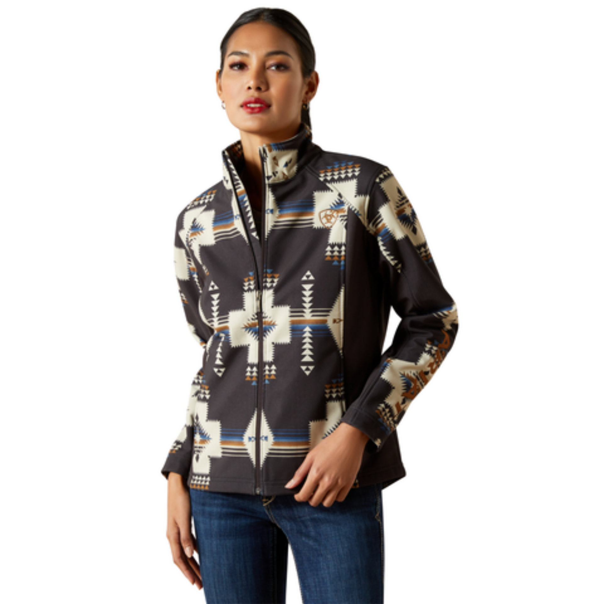 Picture of Ariat 10062213 Ariat Logo Softshell Print Jacket