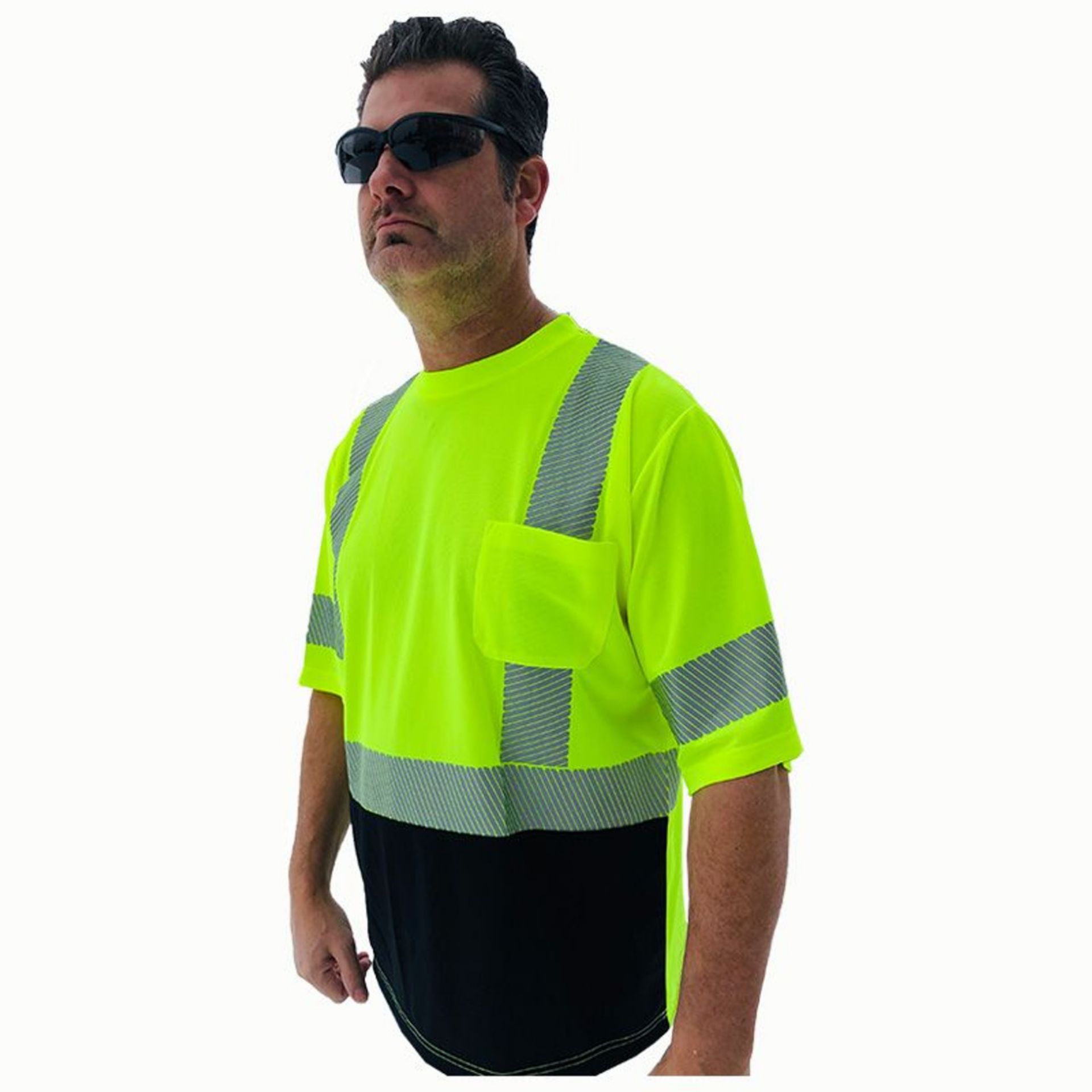 Picture of Forester C3SBB HI VIS BB T-SHIRT SEGMENTED STRIPING, SS