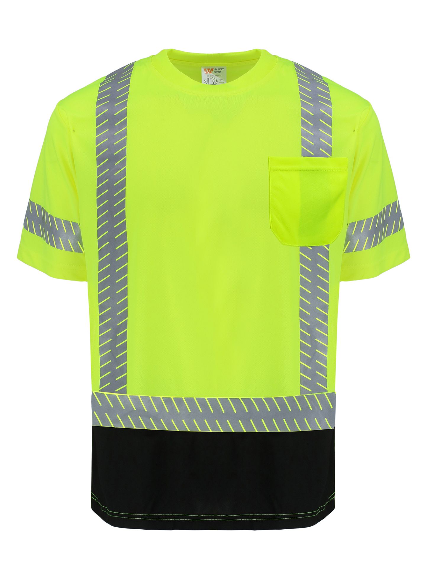 Picture of Safety Brite SB-C3SSBBSEG Class 3 Short Sleeve HI VIS Black Bottom Segmented T-Shirt