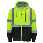 Picture of Safety Brite SB-C3MWBBZ Class 3 Hi Vis Full Zip Sweatshirt with Black Bottom