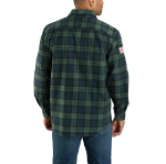 Picture of Carhartt 106356 Mens Loose Fit Heavyweight Flannel Long-Sleeve Plaid Shirt
