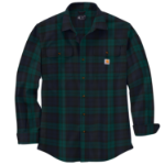 Picture of Carhartt 106356 Mens Loose Fit Heavyweight Flannel Long-Sleeve Plaid Shirt