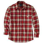 Picture of Carhartt 106356 Mens Loose Fit Heavyweight Flannel Long-Sleeve Plaid Shirt