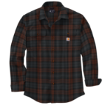 Picture of Carhartt 106356 Mens Loose Fit Heavyweight Flannel Long-Sleeve Plaid Shirt