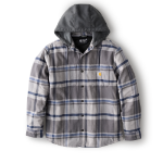 Picture of Carhartt 107011 Mens Rugged Flex Relaxed Fit Flannel Fleece Lined Hooded Shirt Jac