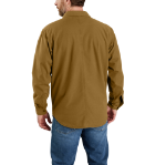 Picture of Carhartt 105419 Mens Rugged Flex  Relaxed Fit Canvas Fleece-Lined Shirt Jac