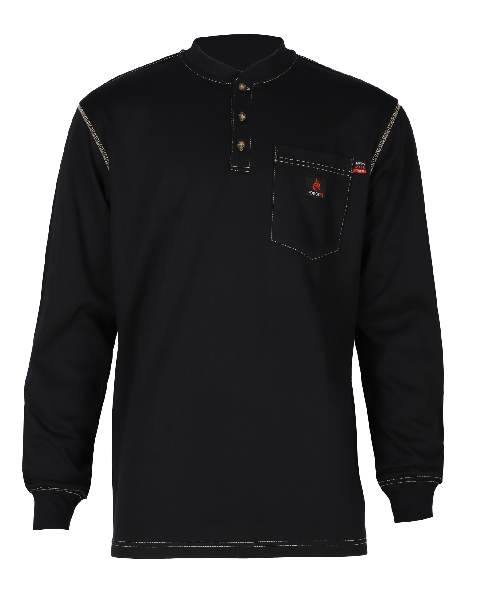 Picture of Forge FR MFRCSHNLY-01 MEN'S FR CONTRAST STITCH HENLEY