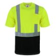 Picture of Safety Brite SB-C2SSBB Class 2 Short Sleeve HI VIS T-Shirt with Black Bottom