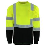 Picture of Safety Brite SB-C3LSBB Class 3 Long Sleeve HI VIS T-Shirt with Black Bottom